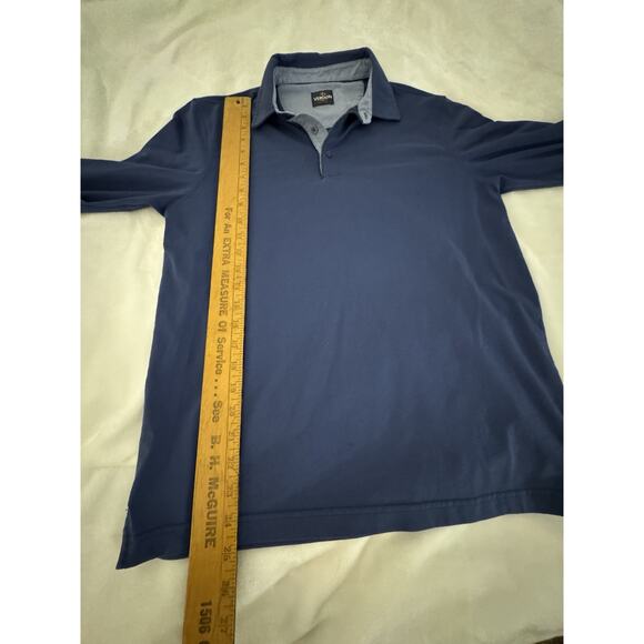 Veboon Polo Shirt Sz S Blue Long Sleeves Stretch Casual Gorpcore Comfort - Picture 9 of 12
